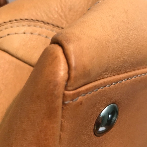 Coach “Hampton” Large Tan Cowhide Leather Satchel - Picture 10 of 16